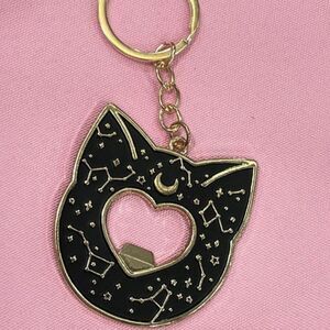 Black Cat Constellation Bottle Opener Keychain Cosmos Celestial